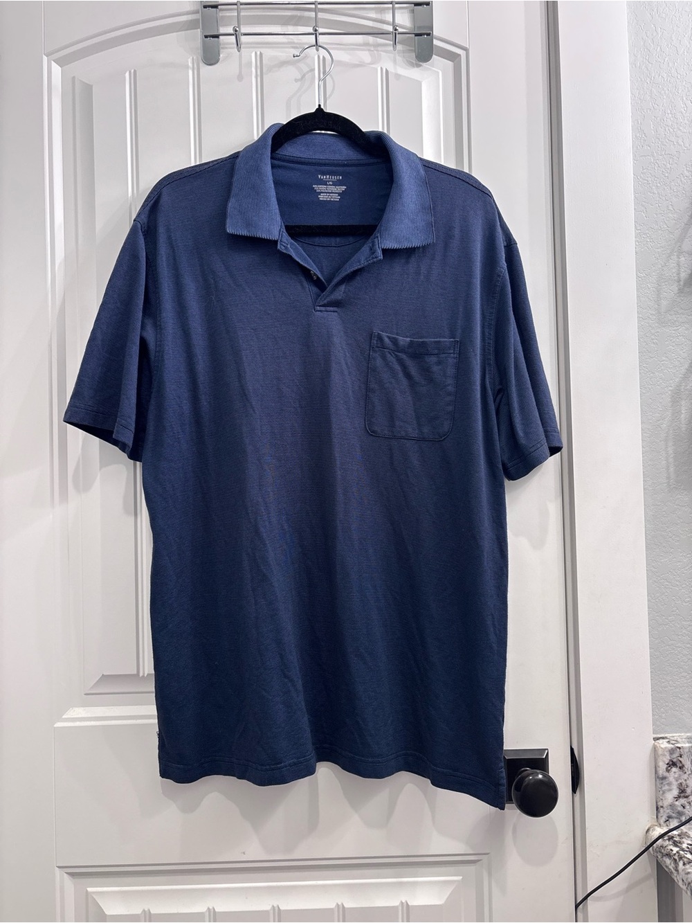 Van Heusen Navy Polo with Chest Pocket